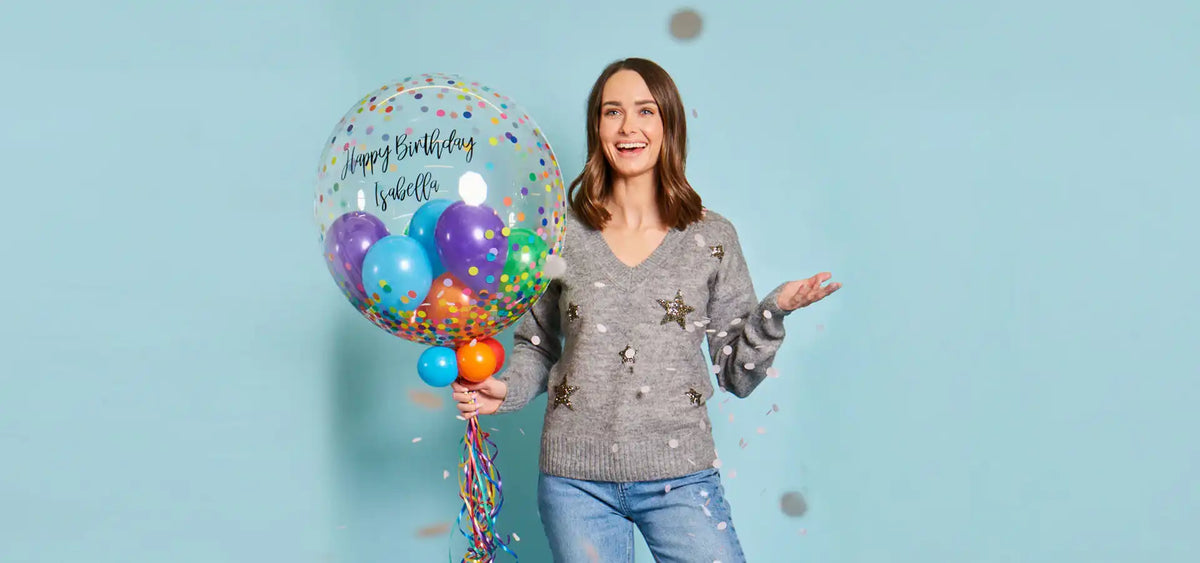 Personalised Bubble Balloon in a Box - Party Pieces