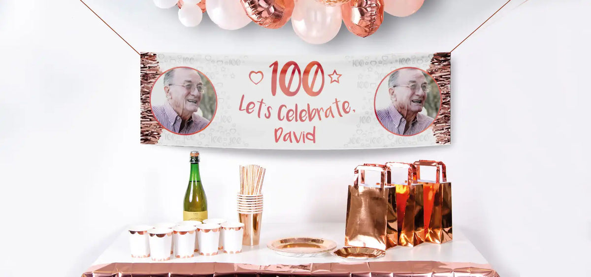 100th Birthday Personalised Banners - Party Pieces