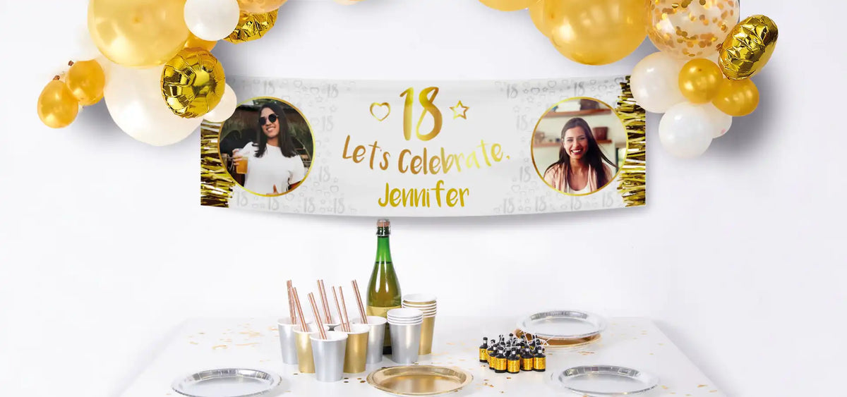 18th Birthday Personalised Banners - Party Pieces