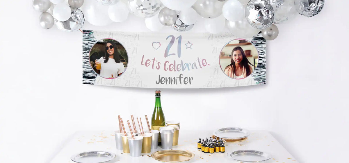21st Birthday Personalised Banners - Party Pieces