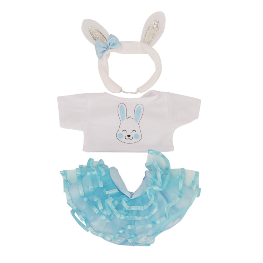 Teddy Bear Outfit - Blue Bunny Tutu Outfit