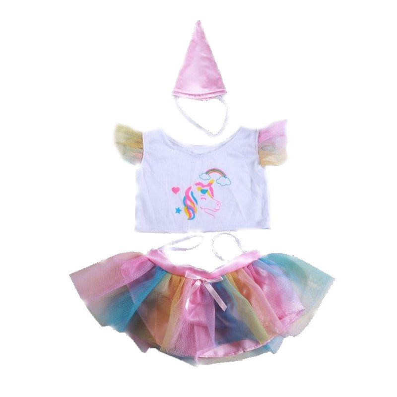 Rainbow Unicorn Tutu Teddy Bear Outfit