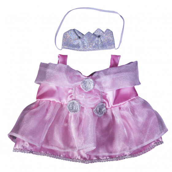 Teddy Bear Outfit - Pink & Silver Princess Dress Outfit