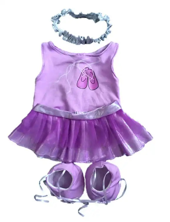 Purple Ballerina Dress Teddy Bear Outfit Make a Bear