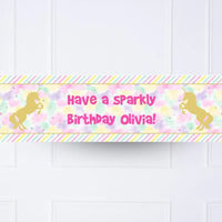 Unicorn Sparkle Personalised Party Banner No None Personalised Banner