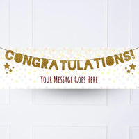 Gold Garland Congratulations Personalised Party Banner No Personalised Banner