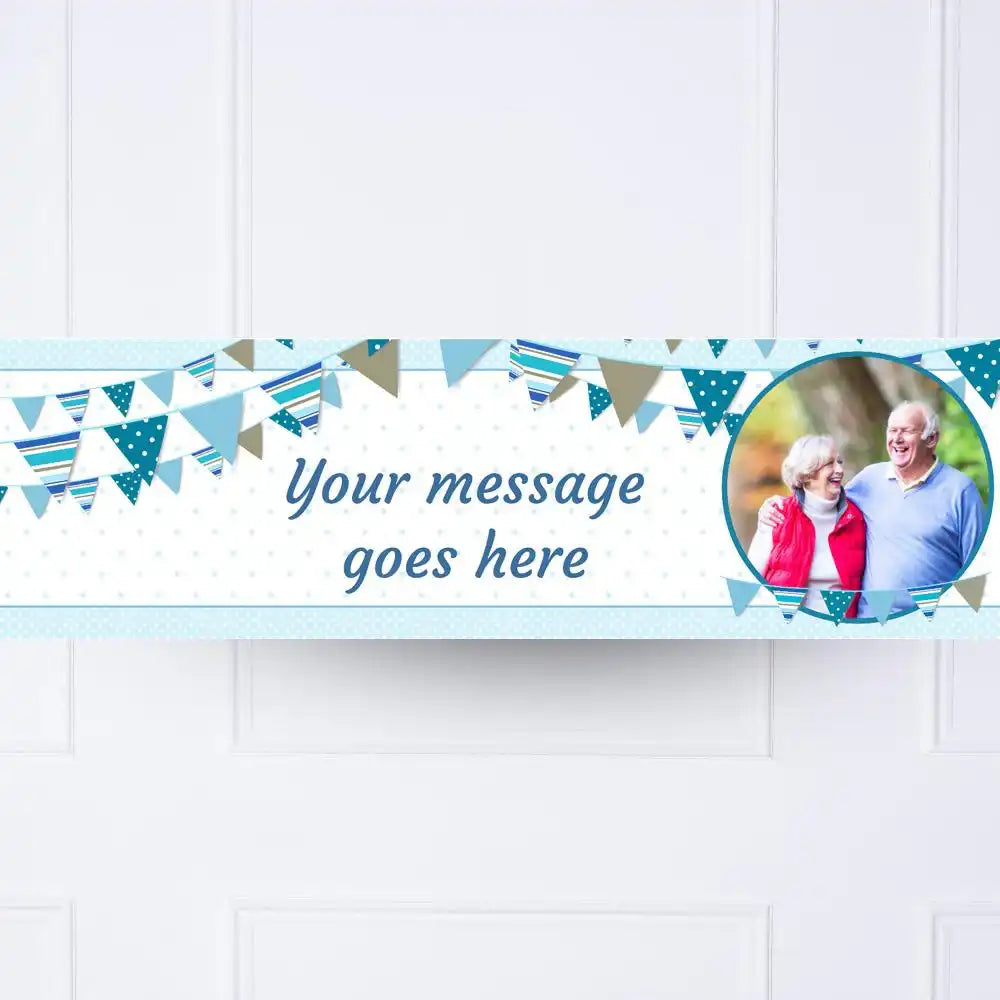 Blue Bunting Personalised Party Banner Yes None Personalised Banner