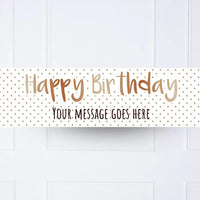 Rose Gold Dots Birthday Personalised Party Banner No None Personalised Banner