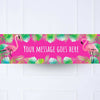 Pink Palm Leaf Flamingo Personalised Party Banner No None Personalised Banner