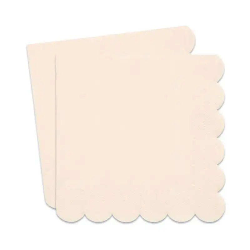 Cream Scalloped Edge Party Napkins (x20) General Party