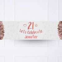 Rose Gold 21st Personalised Party Banner No None Personalised Banner