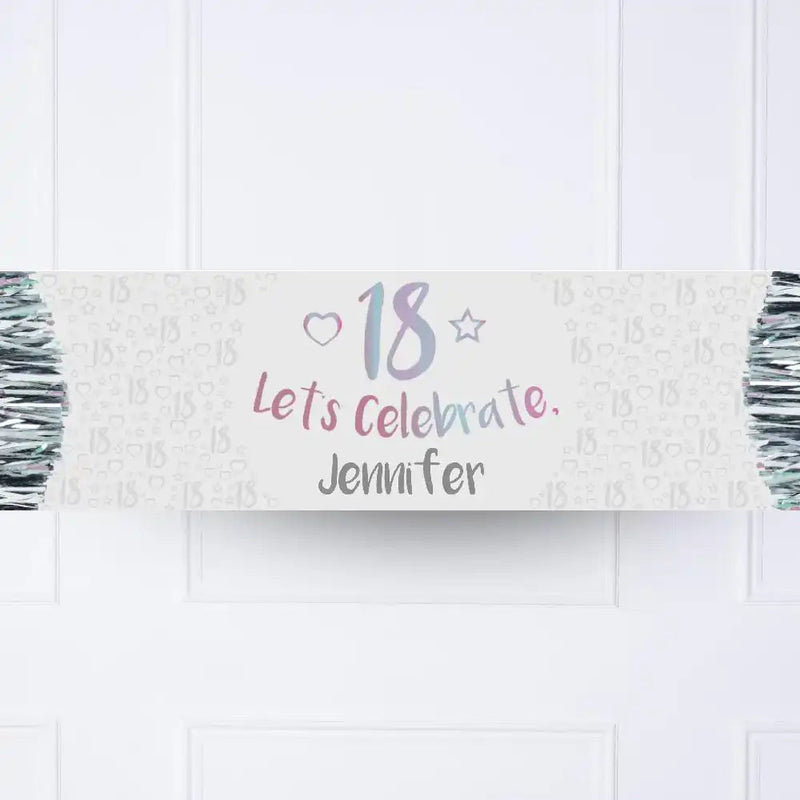 Iridescent 18th Personalised Party Banner No None Personalised Banner
