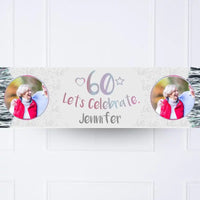 Iridescent 60th Personalised Party Banner Yes None Personalised Banner