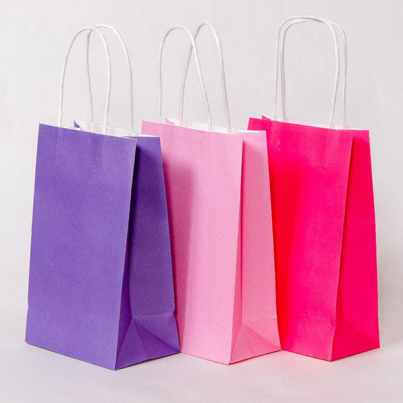 Pink Mix Party Bags with Handles (x12)