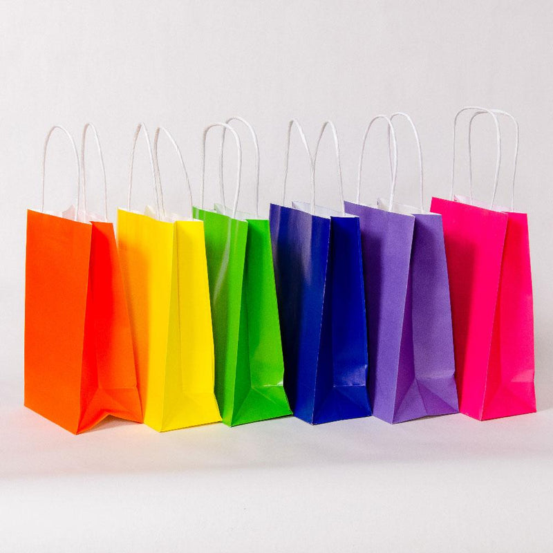 Bright Mix Party Bags with Handles (x12)