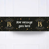 Black & Gold 18th Personalised Party Banner No None Personalised Banner