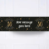 Black & Gold 30th Birthday Personalised Party Banner No None Personalised Banner
