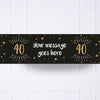 Black & Gold 40th Birthday Personalised Party Banner No None Personalised Banner