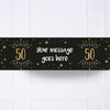 Black & Gold 50th Birthday Personalised Party Banner No None Personalised Banner