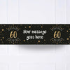 Black & Gold 60th Birthday Personalised Party Banner No None Personalised Banner