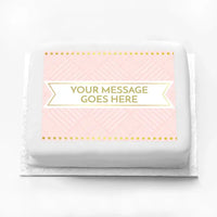 Personalised Photo Cake - Pink Pastel Perfection Message Only Large (up to 20 small portions) Personalised Cake