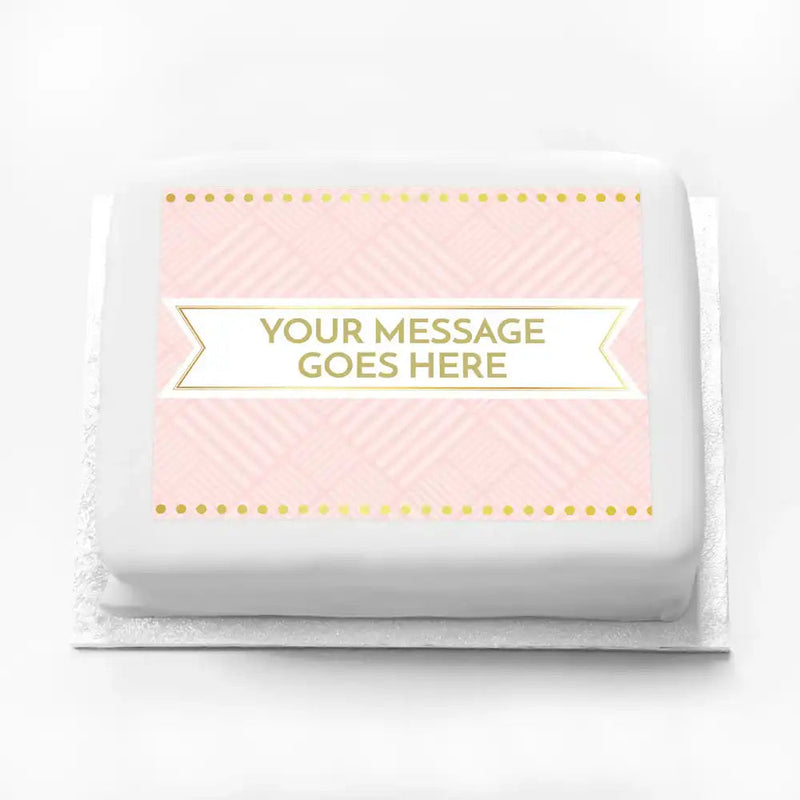 Personalised Photo Cake - Pink Pastel Perfection Message Only Large (up to 20 small portions) Personalised Cake