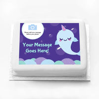 Personalised Photo Cake - Narwhal Yes Personalised Cake