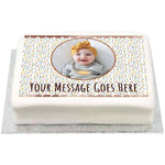Personalised Photo Cake - Rose Gold Floral