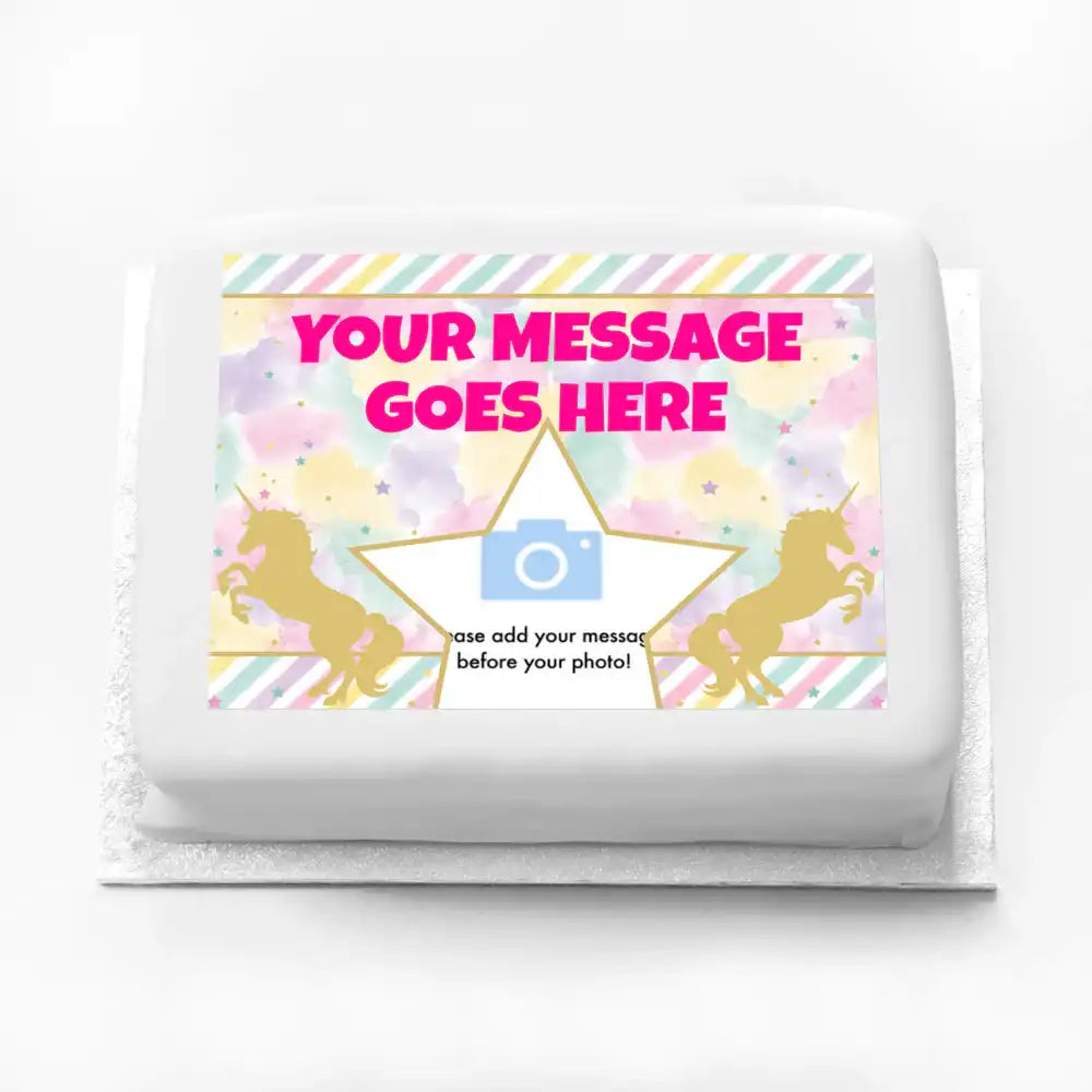 Personalised Photo Cake - Unicorn Sparkle Yes Personalised Cake