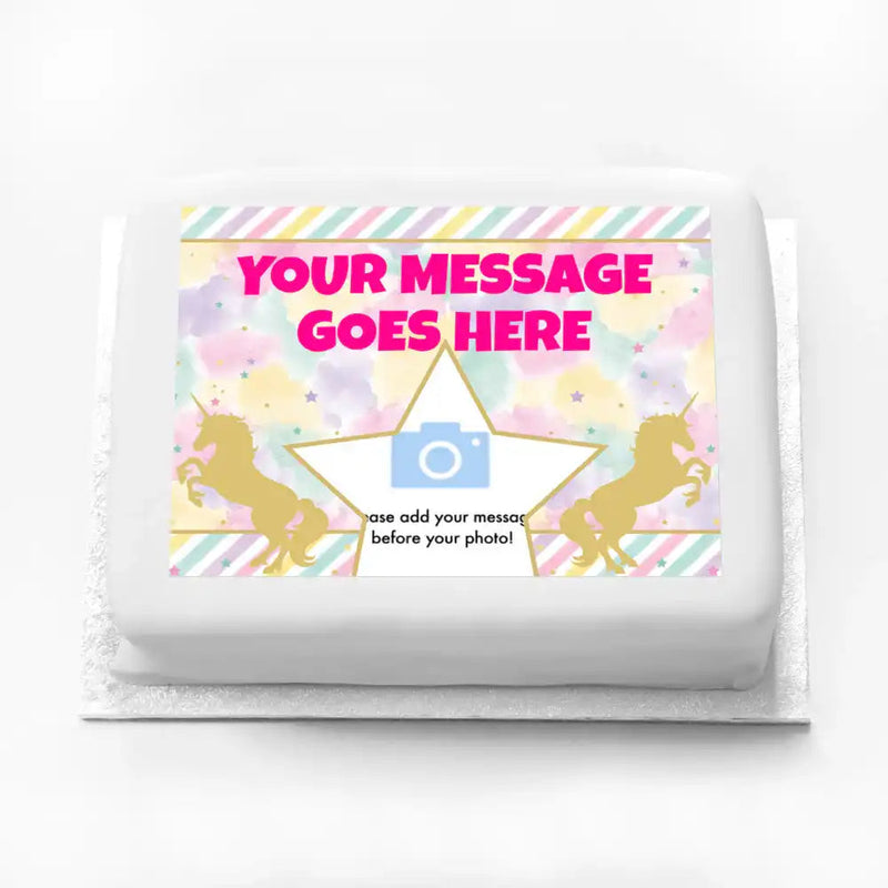 Personalised Photo Cake - Unicorn Sparkle Yes Personalised Cake