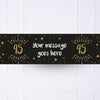Black & Gold Any Age Personalised Party Banner No None Personalised Banner