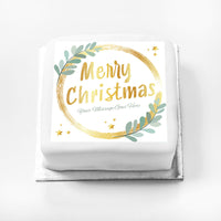 Personalised Gift Cake - Gold Sparkle Christmas No Personalised Gift Cake