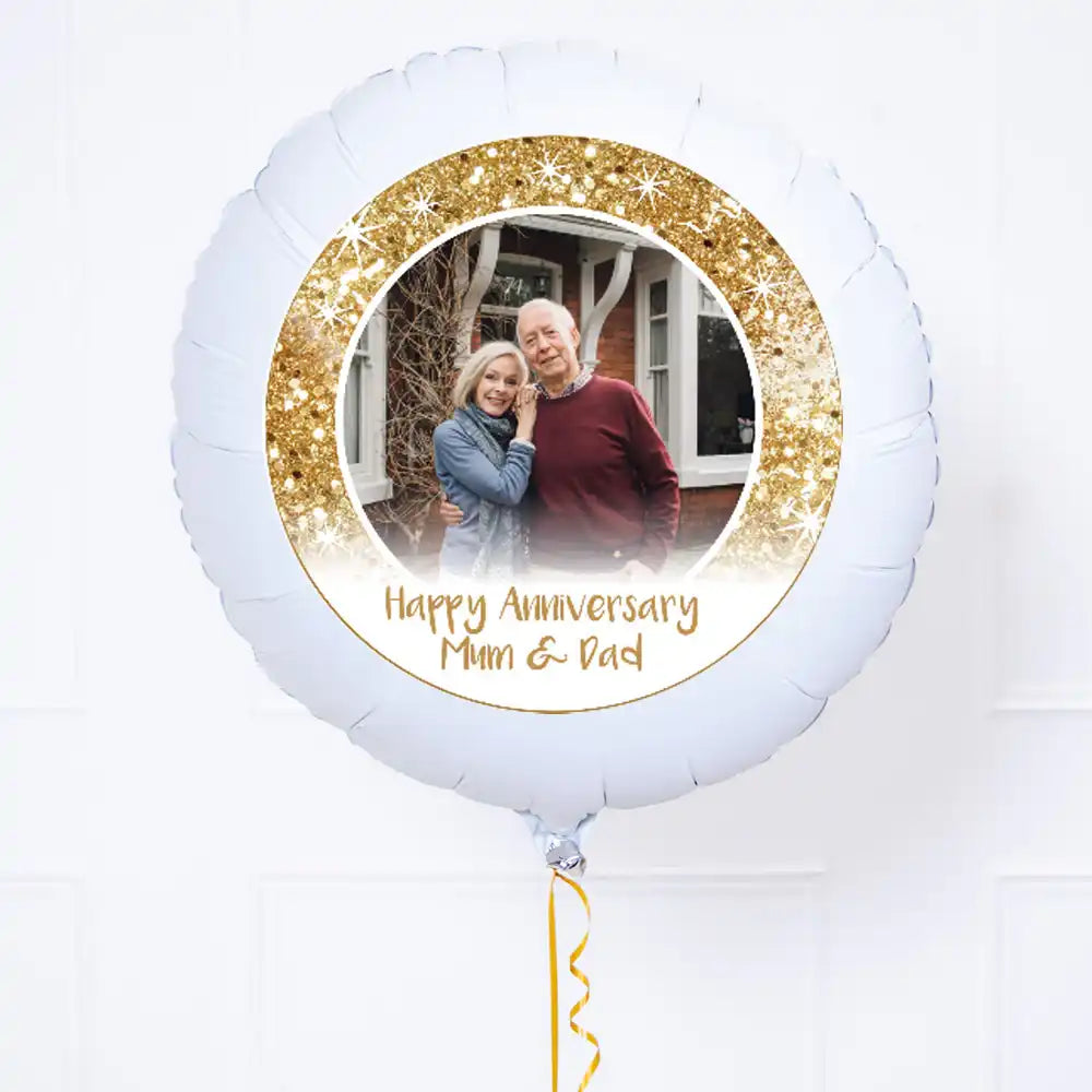 Personalised Photo Balloon – Gold Lustre Single Photo None Personalised Balloons