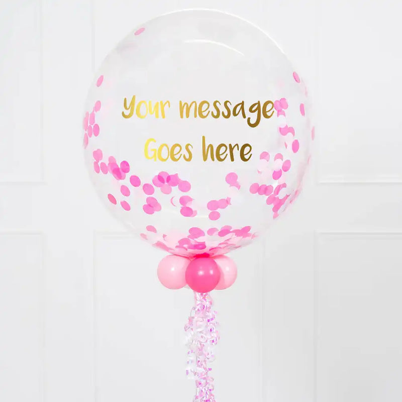 Personalised Bubble Balloon in a Box – Cotton Candy Confetti Personalised Balloons