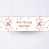 White & Rose Gold Any Age Personalised Party Banner No None Personalised Banner
