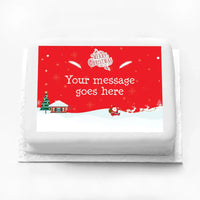 Personalised Photo Cake - Traditional Christmas Message Only Large (up to 20 small portions) Christmas 2024