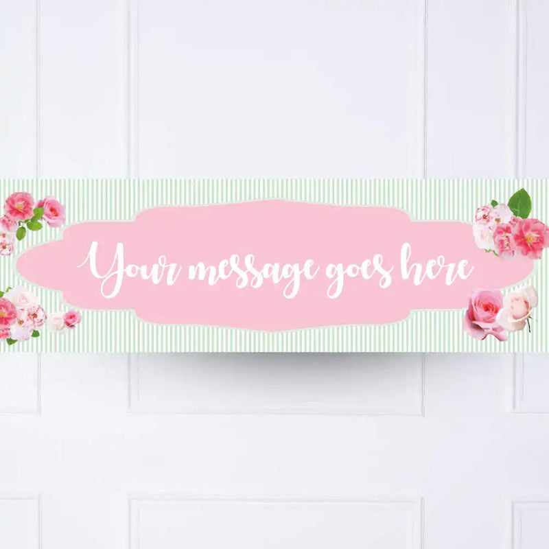 A Very English Rose Personalised Party Banner Message Personalised Banner