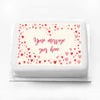 Personalised Photo Cake - Heart Confetti Message Only Large (up to 20 small portions) Personalised Cake