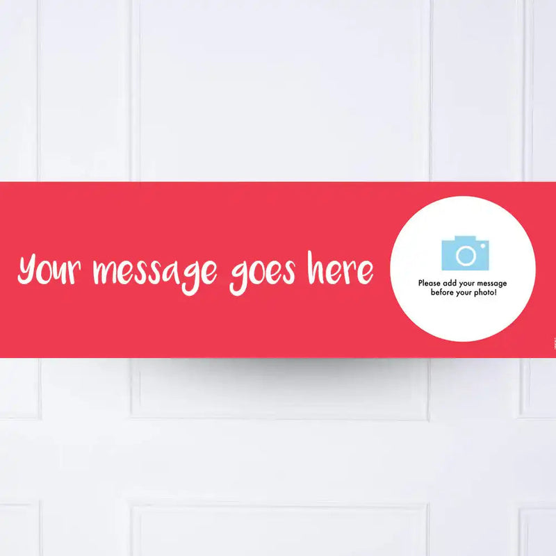 Pick your Colour - Personalised Party Banner Red Personalised Banner