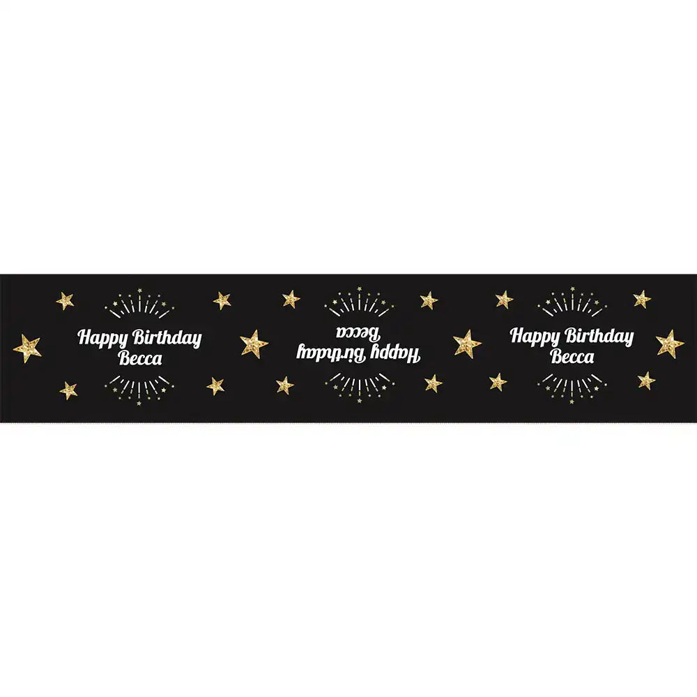Personalised Black & Gold Table Runner No Personalised Runner