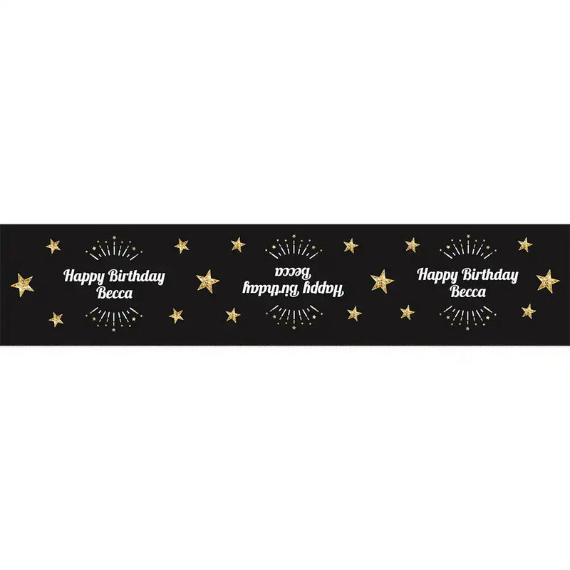 Personalised Black & Gold Table Runner No Personalised Runner
