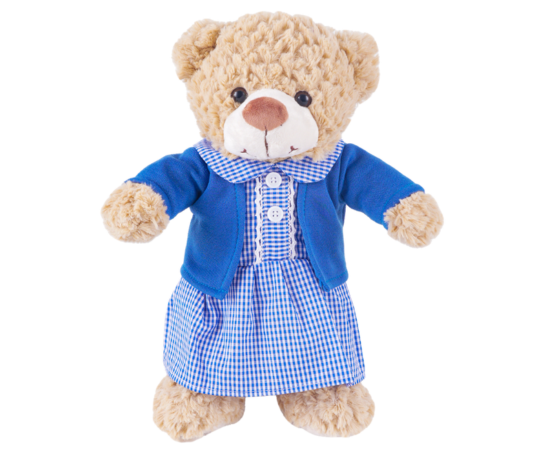 Girls Blue School Uniform Teddy Bear Outfit