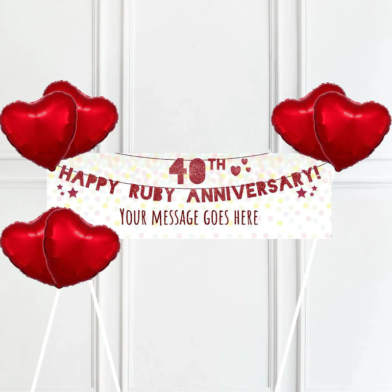 40th Ruby Anniversary Personalised Party Banner