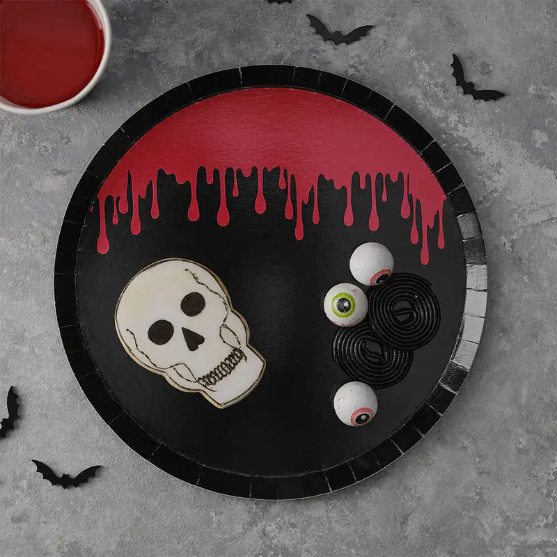 Blood Drip Foiled Paper Halloween Plates (x8) Halloween 2024