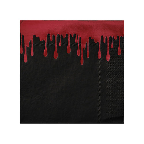 Blood Drip Foiled Paper Halloween Napkins (x16)