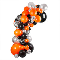 Black, Orange and Silver Balloon Arch Halloween 2024