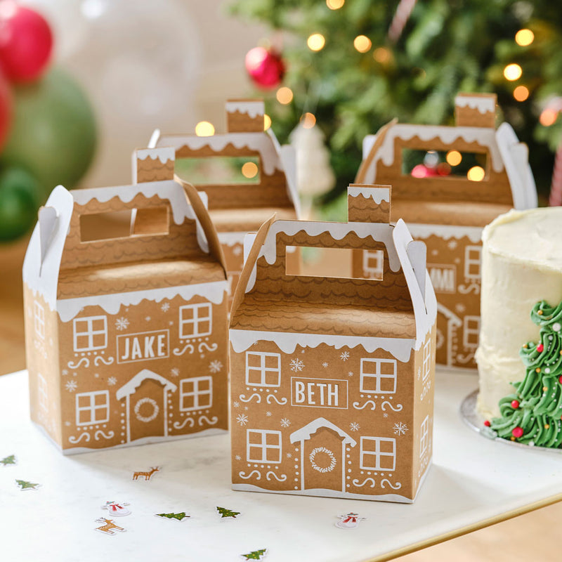 Customisable Gingerbread Party Boxes (x4)
