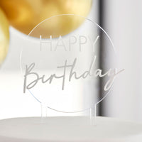 Acrylic Happy Birthday Cake Topper General Party