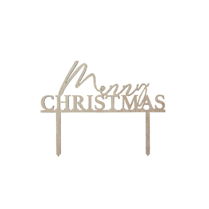 Wooden 'Merry Christmas' Cake Topper Christmas 2024