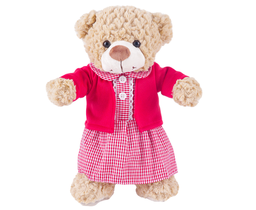 Girls Red School Uniform Teddy Bear Outfit